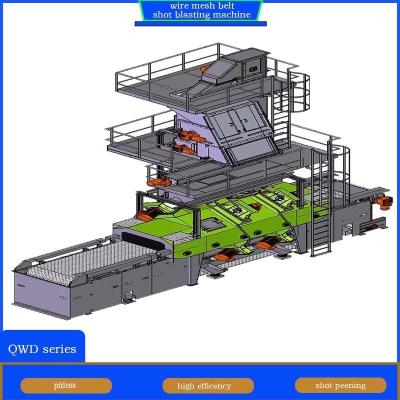 China Large Die Casting Wire Mesh Belt Conveyor Shot Blasting Cleaning Machine for Cleaning for sale