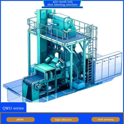 China Electric Crawler Abrator for Non-Ferrous Castings Wire Mesh Belt Shot Blasting System for sale