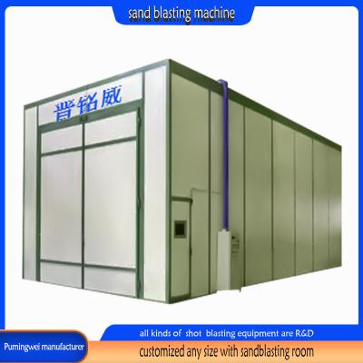 China Revolutionize Your Derusting Process with PMW Series Automatic Sand Blasting Booth Te koop