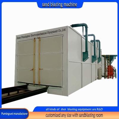 China Custom Artificial Control Sandblasting Room for Removing Mill Scale and Shot Blasting Te koop