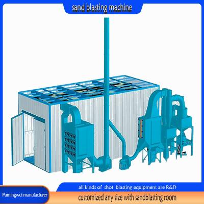 China Derusting Sand Blasting Room and Affordable with Horizontal Layout Te koop