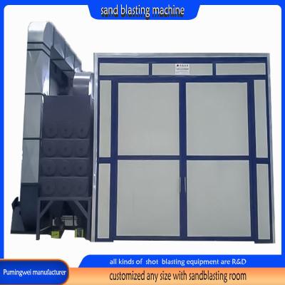 China Artificial Control Manual Sandblasting Room with Steel Structure and Multiple Colors for sale