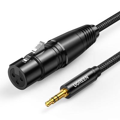 China UGREEN Car XLR to 3.5mm Microphone Cable XLR Audio High Fidelity Female to Mini Jack Aux Mic Cord for DSLR Camcorders Cameras Computer for sale