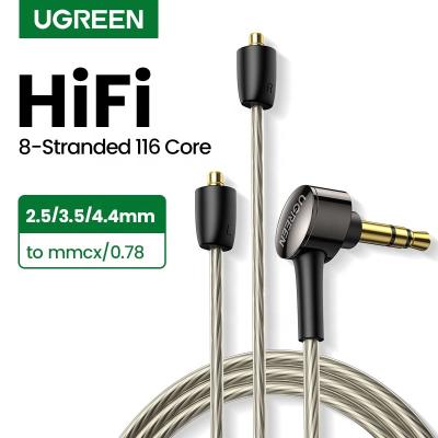 China UGREEN High End Earphones 2.5mm 3.5mm 4.4mm to mmcx 0.78mm Balanced High Purity Monocrystalline Silver Replacement Hi-Fi Earphone Earphone Cable for sale