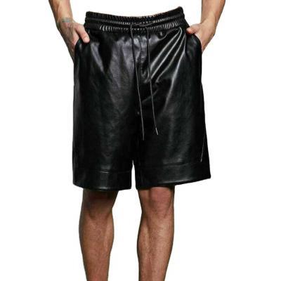 China New Men's Casual Lambskin Soft Genuine Leather Sports Gym Shorts Causal Wear Pants ZL01 for sale