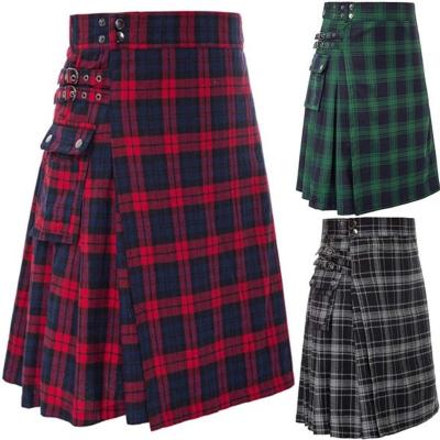 China Cotton Mens Short Skirt Traditional Highland Tartan Practical Kilt for sale