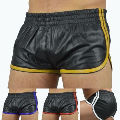 China Lammnapa casual leather shorts, boxer leather shorts, sports leather shorts, short pants show original title for sale