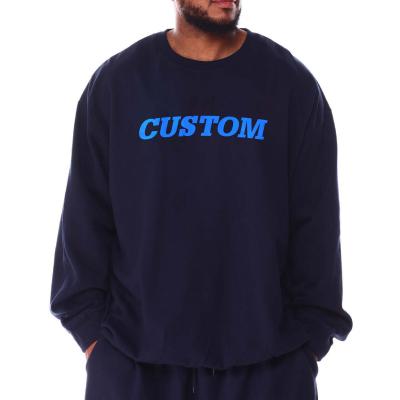 China Custom New Fashion Streetwear Mens Streetwear Sweatshirt Viable Drop Shoulder Oversized Logo Crewneck White Sweatshirt For Making for sale