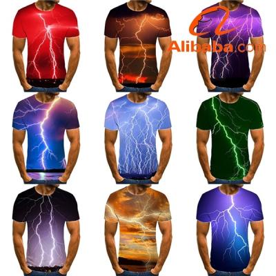 China 2023 QUICK DRY Lighting Thunder Summer 3D Digital Printing Shirt Men's Kid's O-Neck T-Shirts Fashion Cool All Over Print OEM & ODM Tops for sale