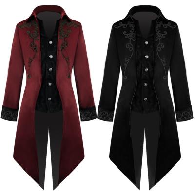 China Steampunk Oversized Coats S-3XL Vintage Men's Jacket Retro Halloween Tuxedo Coat Dress Medieval Men Costume 2021 Formal Gothic New for sale