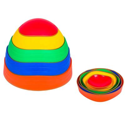 China Physical Health Outdoor Balance Garden Fun Kids Teamwork Toys Kindergarten Balance Progression Game Plastic Training Stones for sale