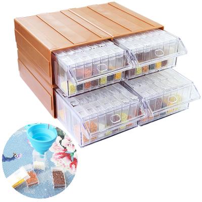 China Personalized Customization 1 Detachable Drawer of Diamond Painting Storage Container Boxes of 2 4 Accessories with Different Bottles for Beads Seed Exercises for sale