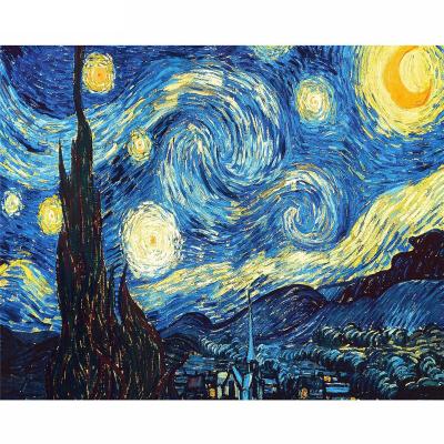 China Full Drill 5D DIY Van Gogh Starry Sky Diamond Mosaic Decor Custom Rhinestone Painting Custom Home Landscape Crystal Paintings for sale