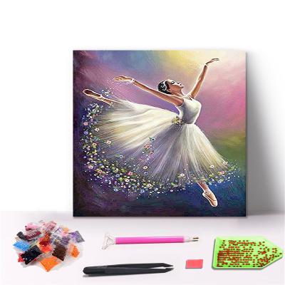 China Custom Handmade Colorful Modern Drill Wall Art Diamond Painting Customization Kit Full Round Artwork Famous Ballet Paintings For Home Decor for sale