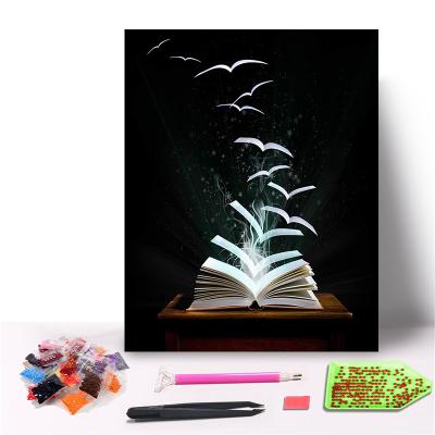 China Eco-Friendly New Collection Diy Handmade Modern Wall Art Home Decoration Books On Canvas Diamond Painting With Frame For Kids for sale