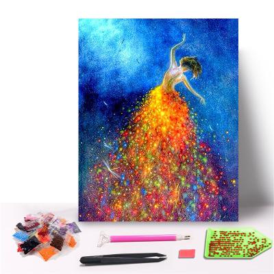 China Art Wall Decoration Shimmering Girls Modern Colorful Handmade High Quality Eco-Friendly Diamond Painting With Frame For Home Decor for sale