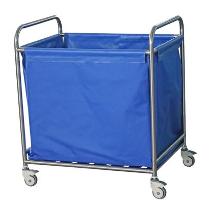 China 304 Grade Stainless Steel First Class Nursing Hospital Cabinet Medicine Stainless Steel Dirt Bag Trolley for sale