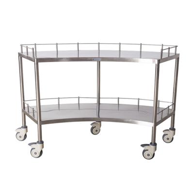 China 304 Stainless Steel Good Quality Trolley Stainless Steel Hospital Medical Trolley for sale