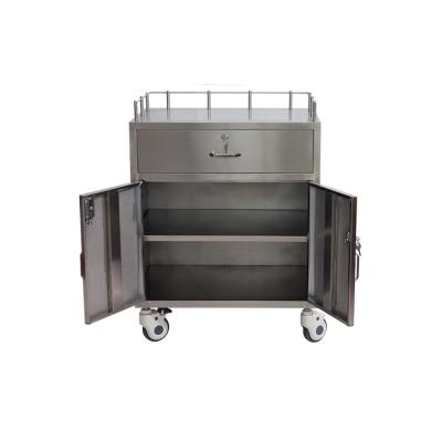 China Professional 304 Stainless Steel Manufacturer Trolley Stainless Steel Surgical Instrument Anesthesia Trolley for sale