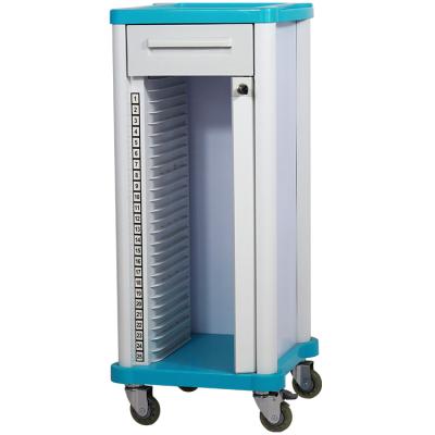 China ABS Cart Hospital Disc Mobile ABS Medical Record Trolley In Durable Cabinet Use for sale