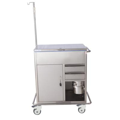 China 304 Stainless Steel Trolley Supplier China ABS Wholesale Cabinet Stainless Steel Medical Emergency Trolley for sale