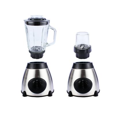 China Household 1.5 Liter Fruit Blender 2 In 1 Outer Stainless Steel Case With Glass Jar Bean Grinder for sale