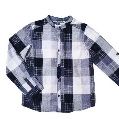 China Anti-pilling Long Sleeve Shirt For 3~14 Year Old Little Boy With Ribon Inner Neck Tape Hot Sale 39% Cotton Casual Shirts Full Shirt/Blouse for sale