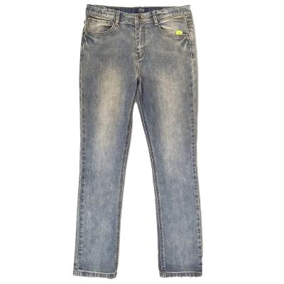 China Manufacturer OEM high quality middle dyed kids kids straight contton spandex stretch leg wick denim indigo dyed jeans with spikes for sale