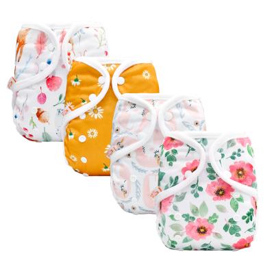 China Factory Direct Sale Cheapest Wholesale Baby Waterproof Insert Cloth Printed Reusable Cloth Diapers for sale