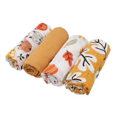 China 2021 Anti-bacteria 100% cotton 120 x 120 reusable newborn muslin wrap blanket for sale