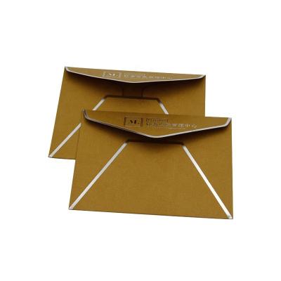 China Custom Materials Size Hot Silver Logo Recycled Pearl Paper Printing Packaging Shine Yellow Luxury Envelopes for sale