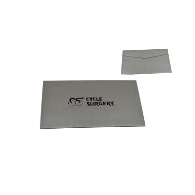 China Recycled Materials Logo Pearl Paper A4 Custom Packaging Recycled Silver Shiny Envelopes for sale