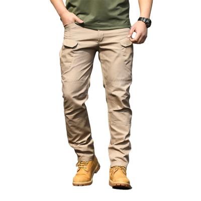 China Two Color Cargo Joggers Tape Multi Pocket Loose Polyester Anti-Static Waterproof Quilting Pants For Men for sale