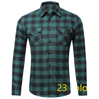 China 2022 new design hot sale anti-shrink check cotton casual long sleeve shirt for men long sleeve men's service shirts wholesale for sale