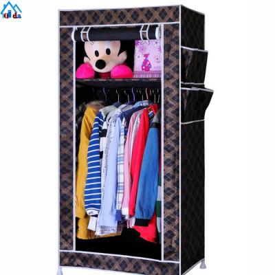 China (Height) Portable Adjustable Sliding Door 2 Folding Assemble Cloth Cloth Wardrobe for sale