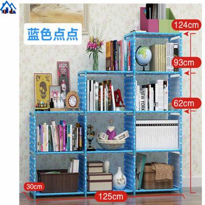 China (Size) Cheap and Fashion Adjustable Modern Fabric Kids Wardrobe with Book Shelves Design in Book Shelves Cabinet Storage for sale