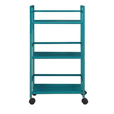 China Laundry Garden Book Stainless Steel 3 Tier Storage Sustainable Rolling Utility Cart Foldable with Drawers and Wheels for sale