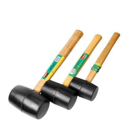 China Ceramic Tile Rubber Mallet 300g 500g 750g Heavy Duty Professional Installation Flooring Mallet Machinist Hammer Black Head Wooden Hand Tool for sale