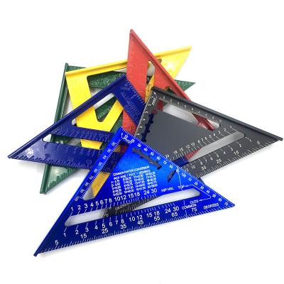 China Aluminum Alloy Triangular Ruler Scale Aluminum Triangular Ruler Architect Ruler 7inch 12inch Square Triangle Plate for sale