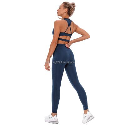 China 2021 Sustainable Wholesale High Quality Women Sports Fitness Suit Yoga Suit Set Available In Stock for sale