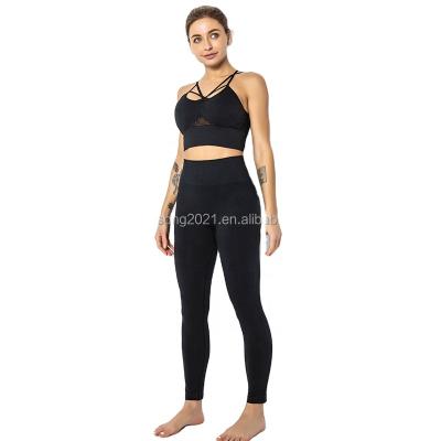 China Wholesale viable top grade fitness sports bra and seamless tights yoga gym women yoga tights set for sale