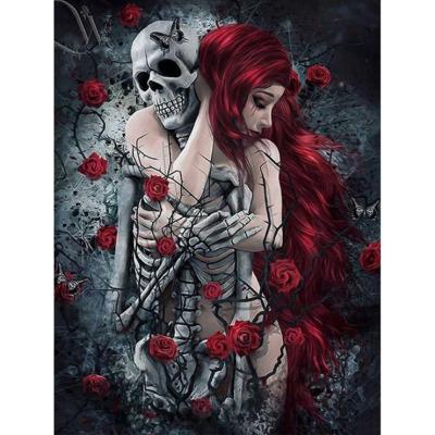 China New 30*40cm New Diy Classic/Postmodern Halloween Skeleton Handmade Custom Made Diamond Painting Diamond Painting 5d Diy for sale