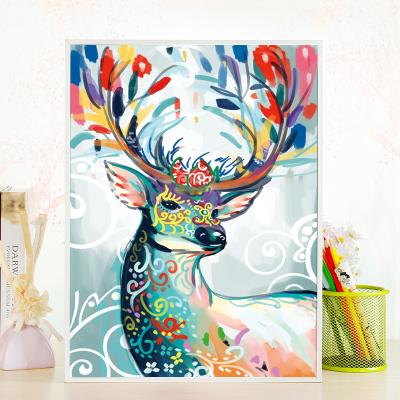 China Newest Craft Supply Mini Animal White Diamond Frame 30*40CM DIY Diamond Deer Children Painting Toys Educational for sale