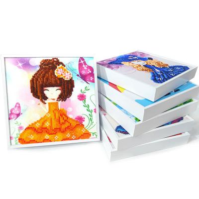 China diy 5d cartoon crystal diamond painting with frame children cartoon small size diamond art for kids for sale