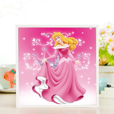 China Personalized Education Toy Mini White Framed Cartoon Princess Diamond Painting With Frame Children's DIY Personalization for sale