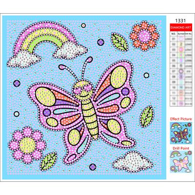 China Cartoon frame 20*20cm Mini Lovely Butterfly Animal Pattern 5d Diamond Painting By Number Kits for kids for sale