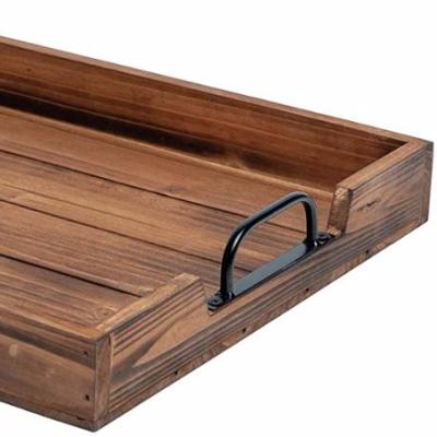 China Eco - Friendly Wood Tray For Coffee Table Stylish With Sturdy Material For Serving Food for sale