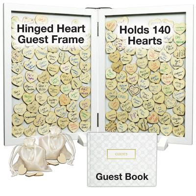 China Alternative Modern Wedding Hinged Guest Book Drop Top Frame For Easy Tabletop Display for sale