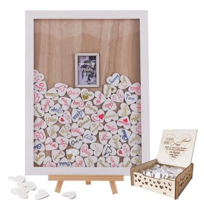 China Wedding Wooden Picture Frame Wedding Event Concert Guest Book Solid Wood for sale