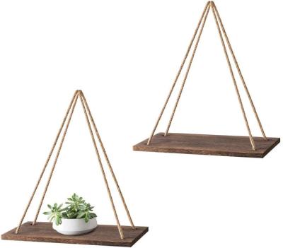 China Eco-Friendly Rustic Rope Shelves Plant Shelf In Farmhouse Decor for sale